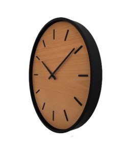 ساعت دیواری چوبی راش قطر ۴۵ رنگ طبیعی