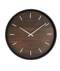 ساعت دیواری چوبی راش قطر ۴۵ رنگ مشکی