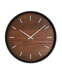 ساعت دیواری چوبی راش قطر ۴۵ رنگ گردویی