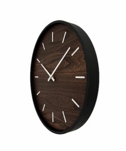 ساعت دیواری چوبی ملچ قطر ۴۵ رنگ مشکی